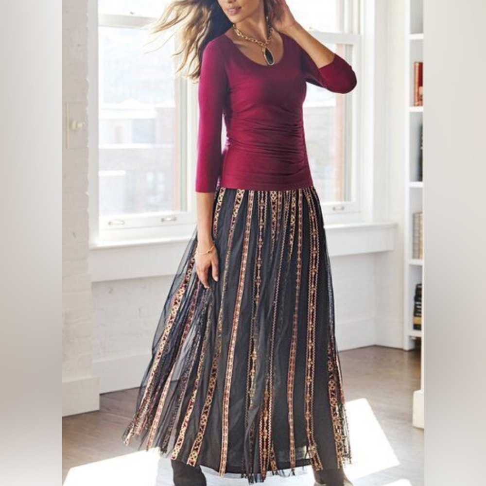 Soft surroundings maxi skirt